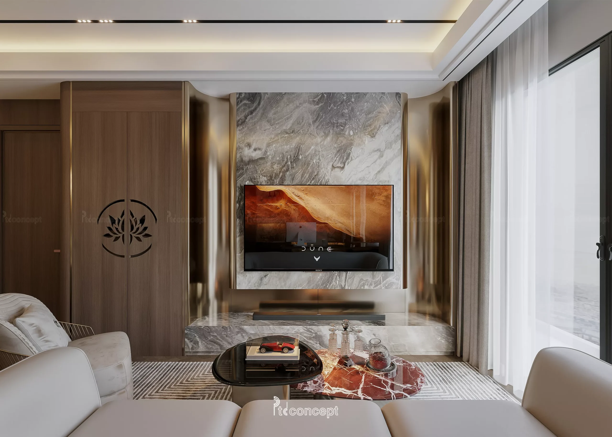 Không gian nghỉ dưỡng riêng tư tại Đà Lạt Family Suite do PTD Concept thiết kế và thi công