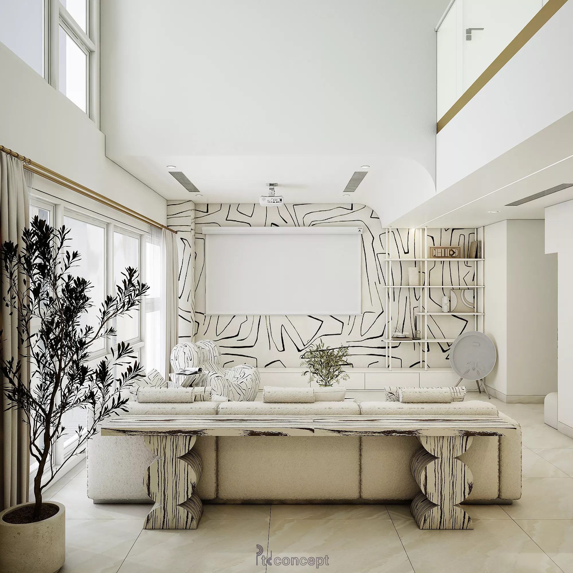 Kinh nghiệm hoàn thiện căn hộ bàn giao thô tối ưu chi phí và bền vững 2 Không gian căn hộ duplex Happy Valley sau hoàn thiện do PTD Concept thực hiện