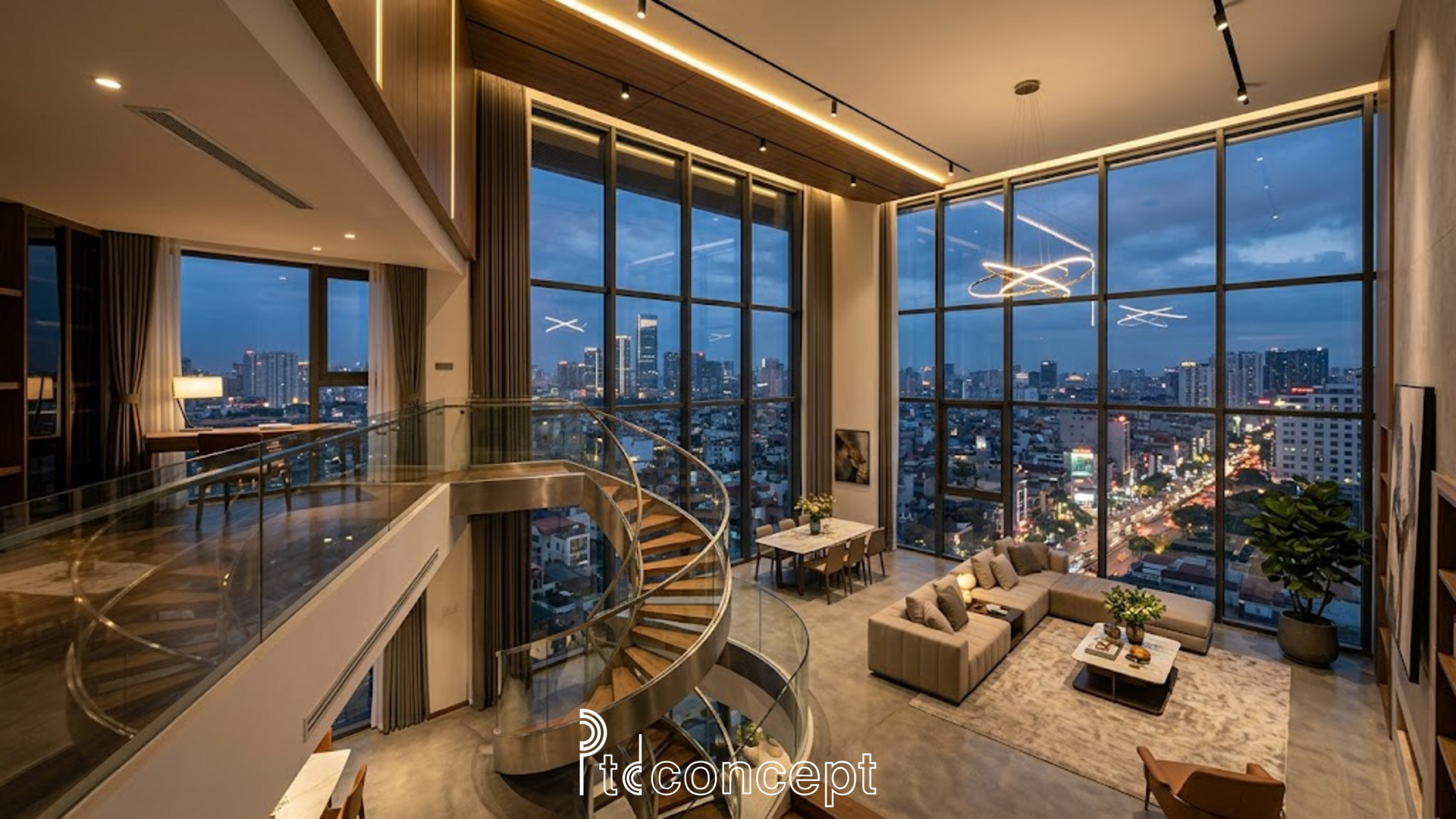 Chi phí thiết kế nội thất căn hộ duplex với không gian mở hiện đại
