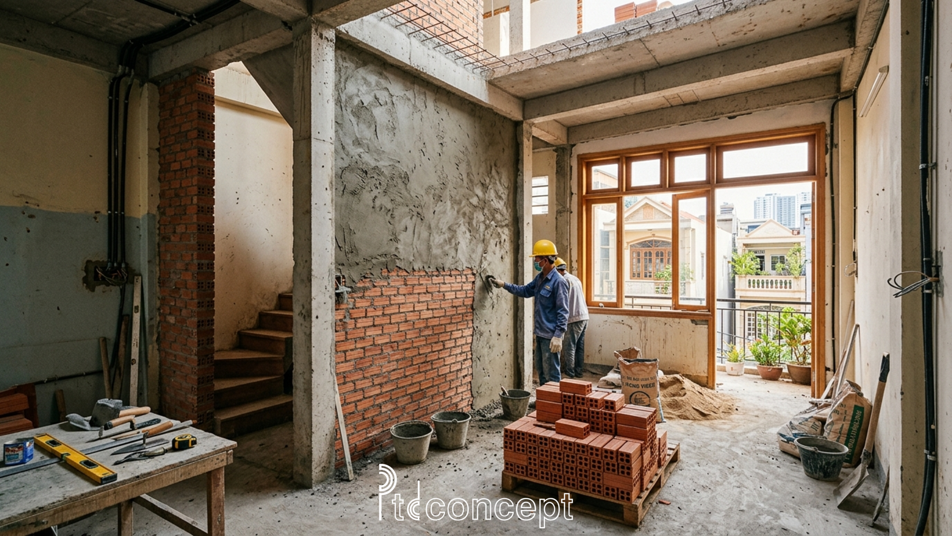 quy trình thi công cải tạo nhà phố trọn gói từ khảo sát đến bàn giao