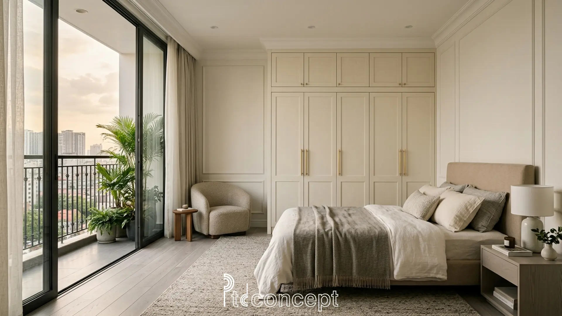 Tủ quần áo kịch trần ở khu vực ẩm dễ tích tụ hơi ẩm phía sau hệ tủ