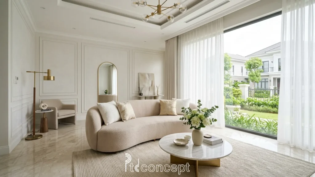 Thiết kế nội thất nhà phố The Classia phong cách tân cổ điển nhẹ nhàng