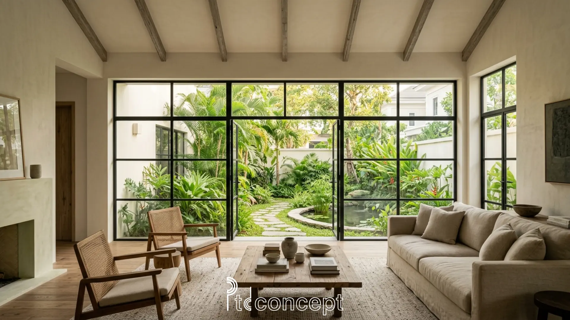 thiết kế nhà vườn phong cách Modern Farmhouse ở Việt Nam không gian nghỉ dưỡng mộc mạc