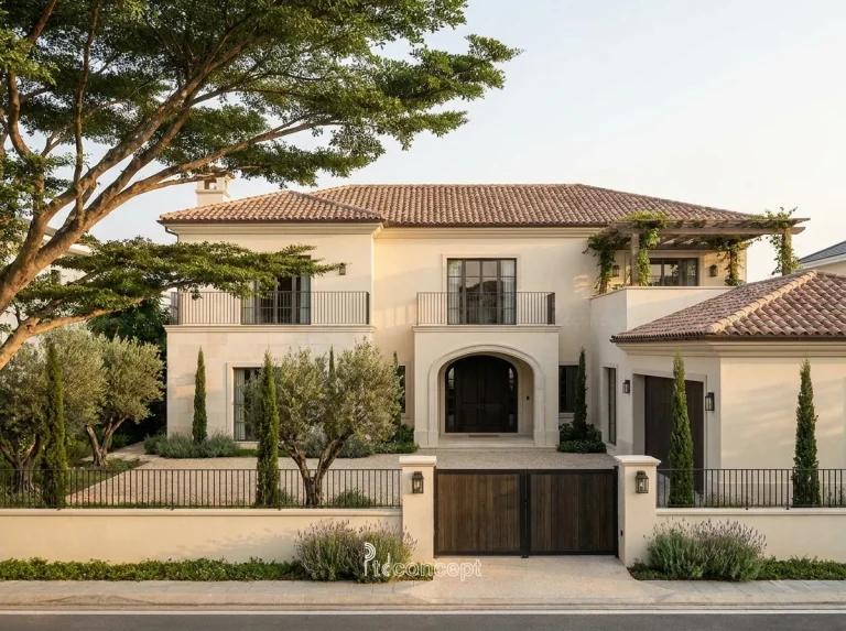 Mẫu villa 2 tầng, mặt tiền ~12m – Địa Trung Hải – mặt tiền, PTD Concept