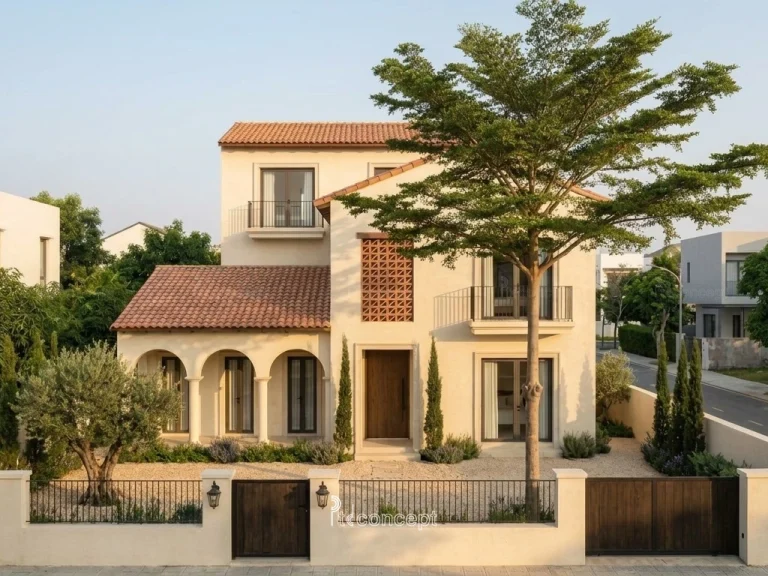 Mẫu villa 3 tầng, mặt tiền ~14m – Địa Trung Hải – mặt tiền, PTD Concept